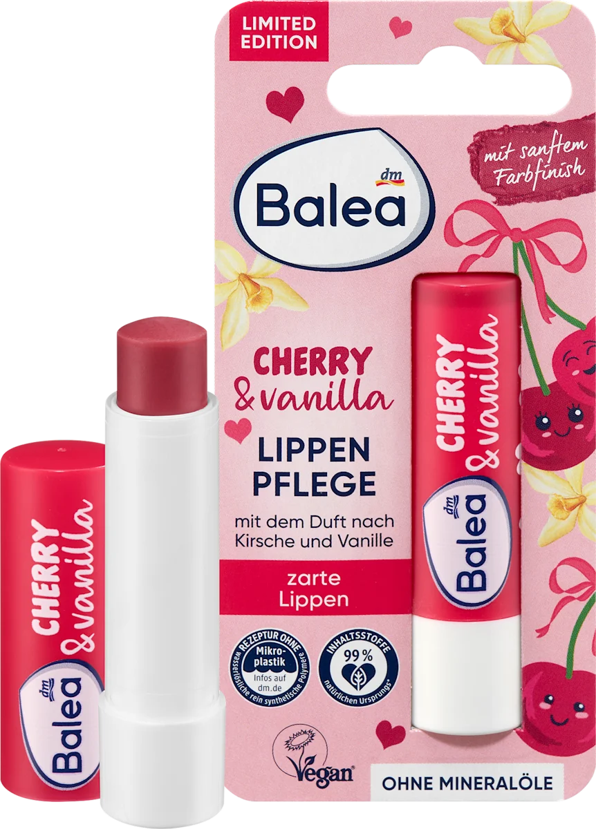 Balea بلسم الشفاه Cherry & Vanilla – لمسة ناعمة ونكهة ساحرة | 4.8 جم