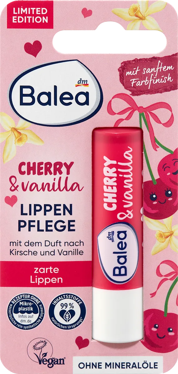 Balea بلسم الشفاه Cherry & Vanilla – لمسة ناعمة ونكهة ساحرة | 4.8 جم